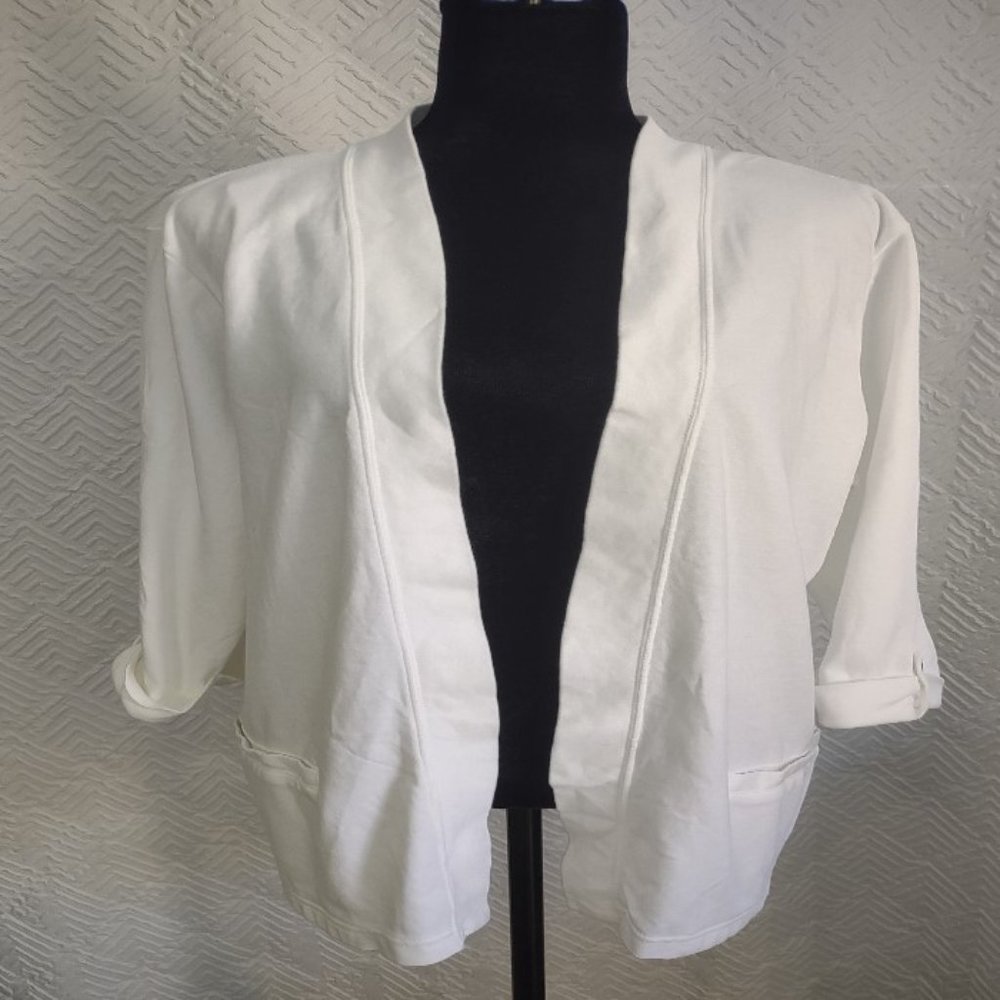 Croft & Barrow Cream Open Front Cardigan ~